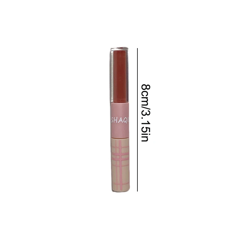 Double Head Lip Gloss Full Gloss Mirror Matte Velvet Lip Mud Lasting Color Moisturizing Liquid ลิปสติก Tinted แต่งหน้าเครื่องสําอาง