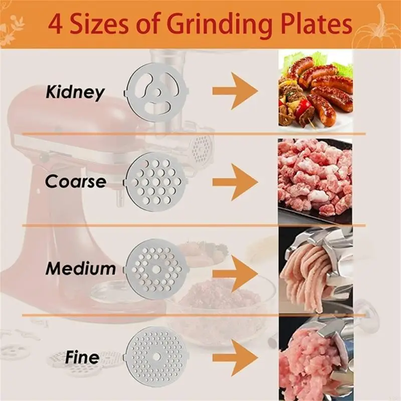 สแตนเลสสตีลครัวเนื้อเครื่องบดไส้กรอกสิ่งที่แนบมาสำหรับเครื่องช่วยในครัว