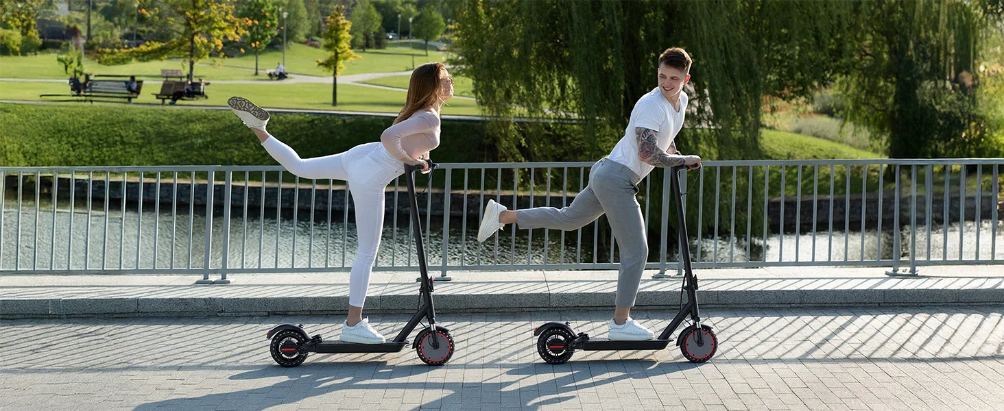 Electric Scooters for Adults Teens, 350W Motor, 8.5'' Solid Tires, 37V 7.8AH Battery,21Miles Max Range, Front Suspension,APP Control for Commuting