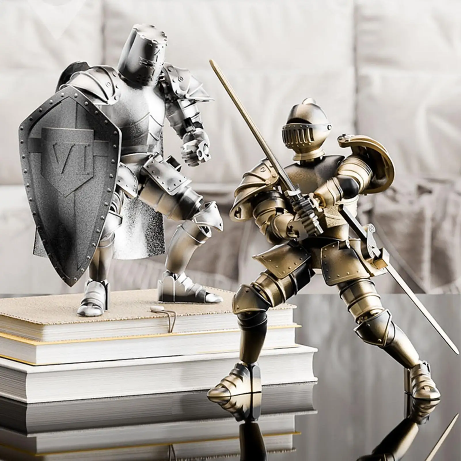 Figura de Acción de Caballero Medieval Multiarticulado, Modelo de Cuerpo Completo Flexible, Estatua Móvil con Movimiento de 360 Grados