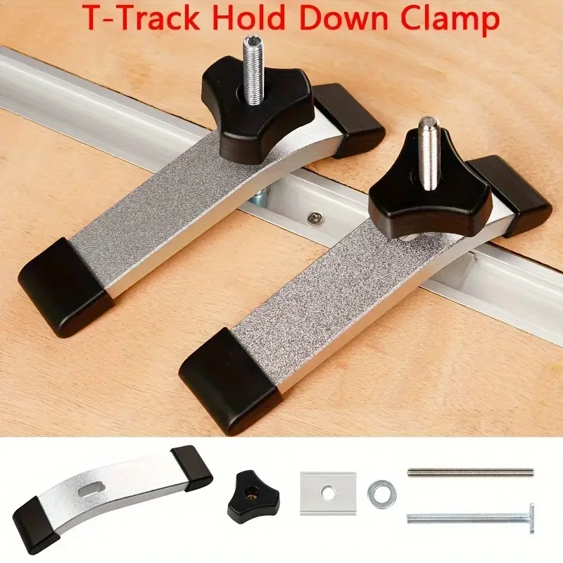 Wood Work T Track Slider M8 T Screw M8 Nut M8 Slider Saw Table Quick Acting Hold Down Clamp For T-Slot T-Track DIY Tools