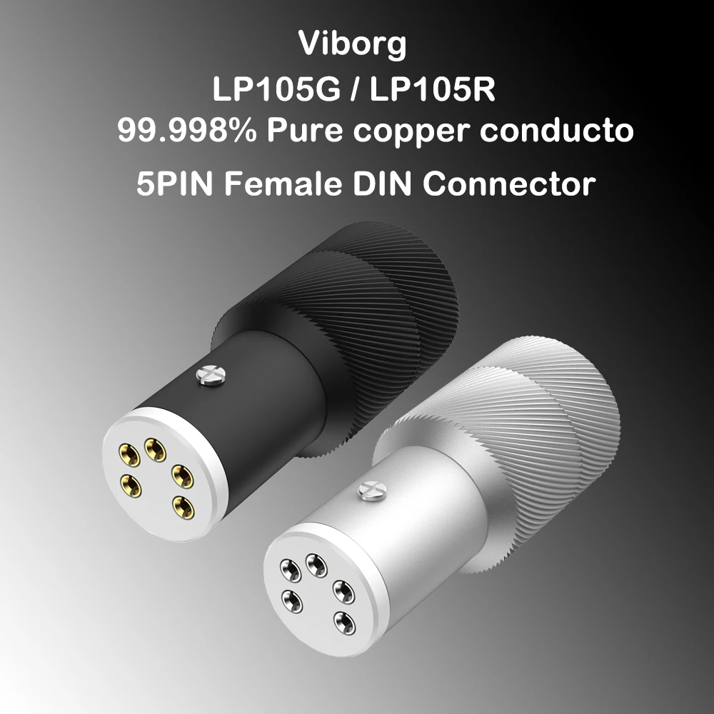 Viborg LP105G LP105R LP106R 24K Gold‑Plated Copper 5‑Pin DIN Female Jack Turntable Vinyl Record Player Audio Connector Insulator