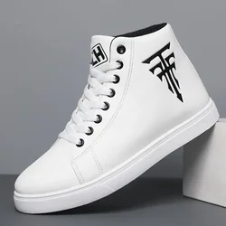 Men's High-Top Sneaker Fashion Street Skateboard Shoe Light Leather Casual Shoes for Men Lace Up Vulcanize Shoes Tenis Masculino