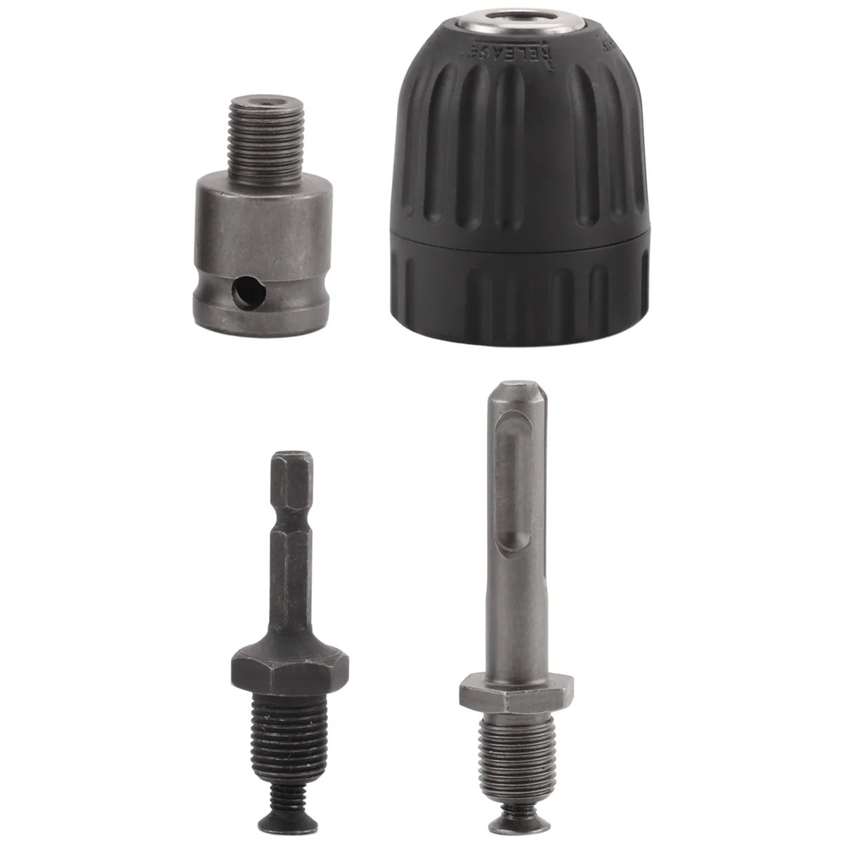 0.8-10mm Precise Keyless Drill Chuck Converter 3/8Inch- 24UNF Thread Quick Change Adapter with SDS-Plus Hex Shank Socket