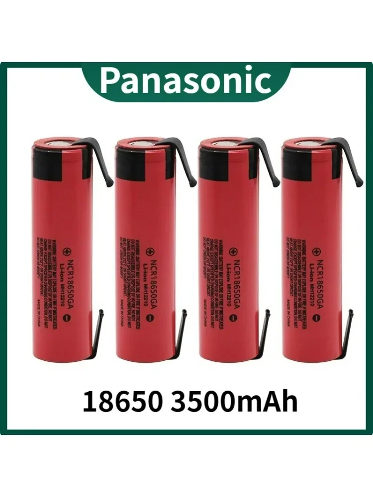 Panasonic-Batterie Lithium Plate Rechargeable, 18650ga, Décharge 20A, 3.7V, 3500mAh, Jouet, Lampe de Poche, Nickel