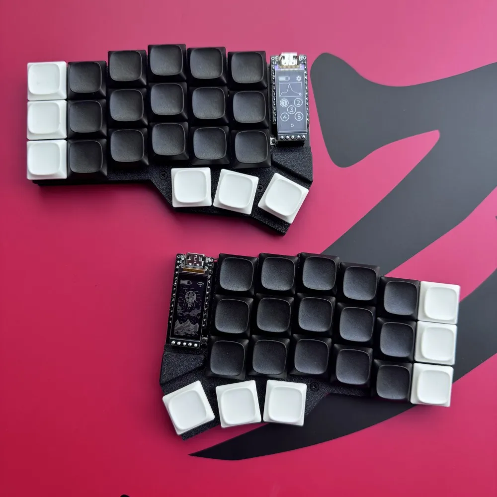 Corne 분할 키보드 3x6 사용자 정의 Kailh Choc 스위치 좋은 뷰 스크린 혼 키보드 키트 핫 스왑 Bluetooth ZMK Remap Teclado Gamer