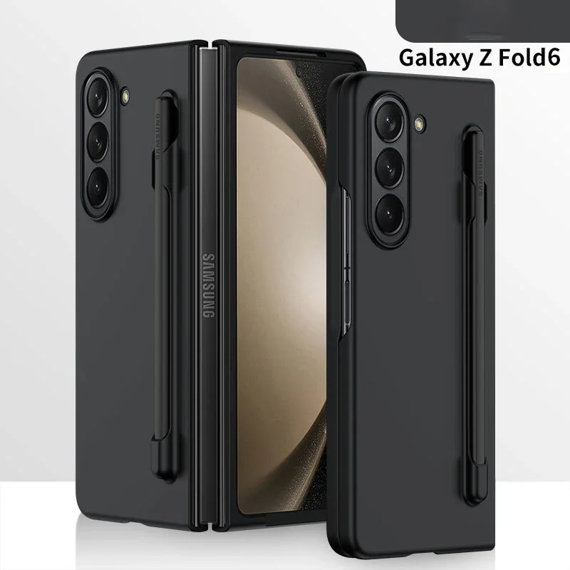 

Set 3in1 Matte Case for Samsung Galaxy Z Fold 6 5 Fold5 Fold6 SPen Slot Pen Holder Shockproof Skin Feeling Cover with Stylus