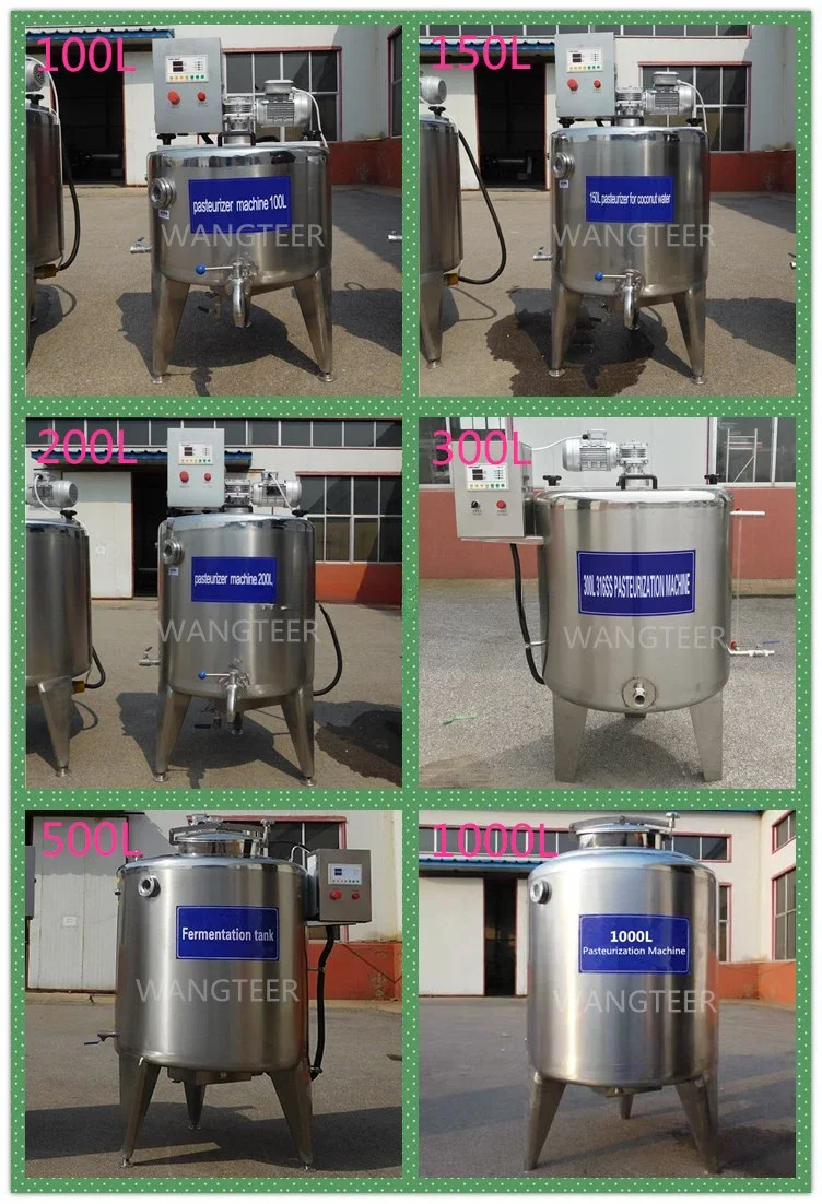 Dairy Products SS304 50L 100 L 150L 200L 300L 500L1000 L Liquid Egg Yogurt Milk Pasteurizer