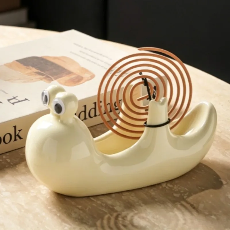 Cute Snail Mosquito Coil Holder Waterproof Easy Clean Non-slip Base Trays Stable Nordic High Temperature Resistance Home Decor