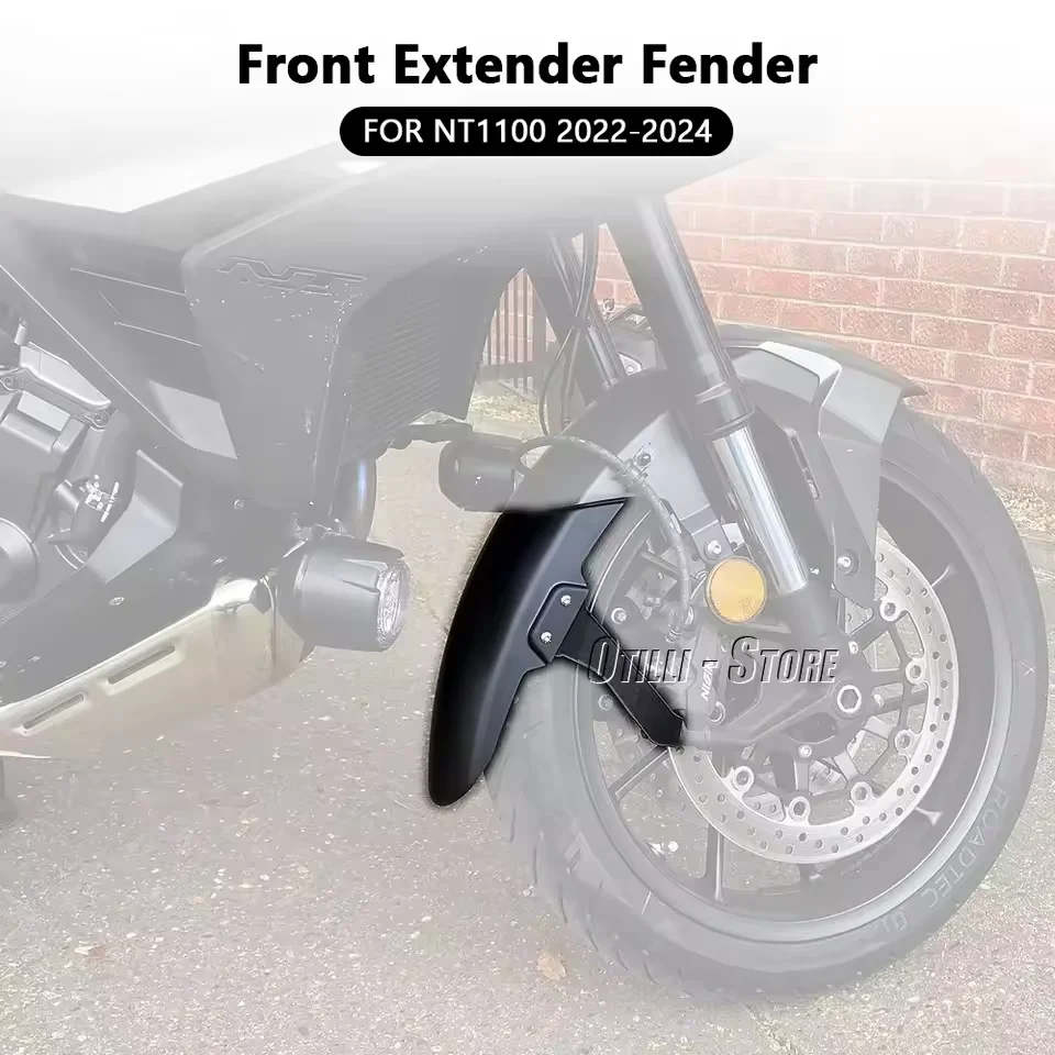 

New 2022 2023 2024 Front Fender Mudguard Extender Motorcycle Accessories Black For Honda NT 1100 NT1100 nt1100