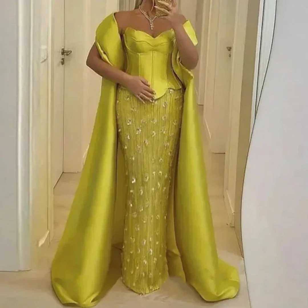 

New Evening Dresses for Woman Shawl Strapless Party Gown Prom Dresses Formal Evening Dresses Customized
