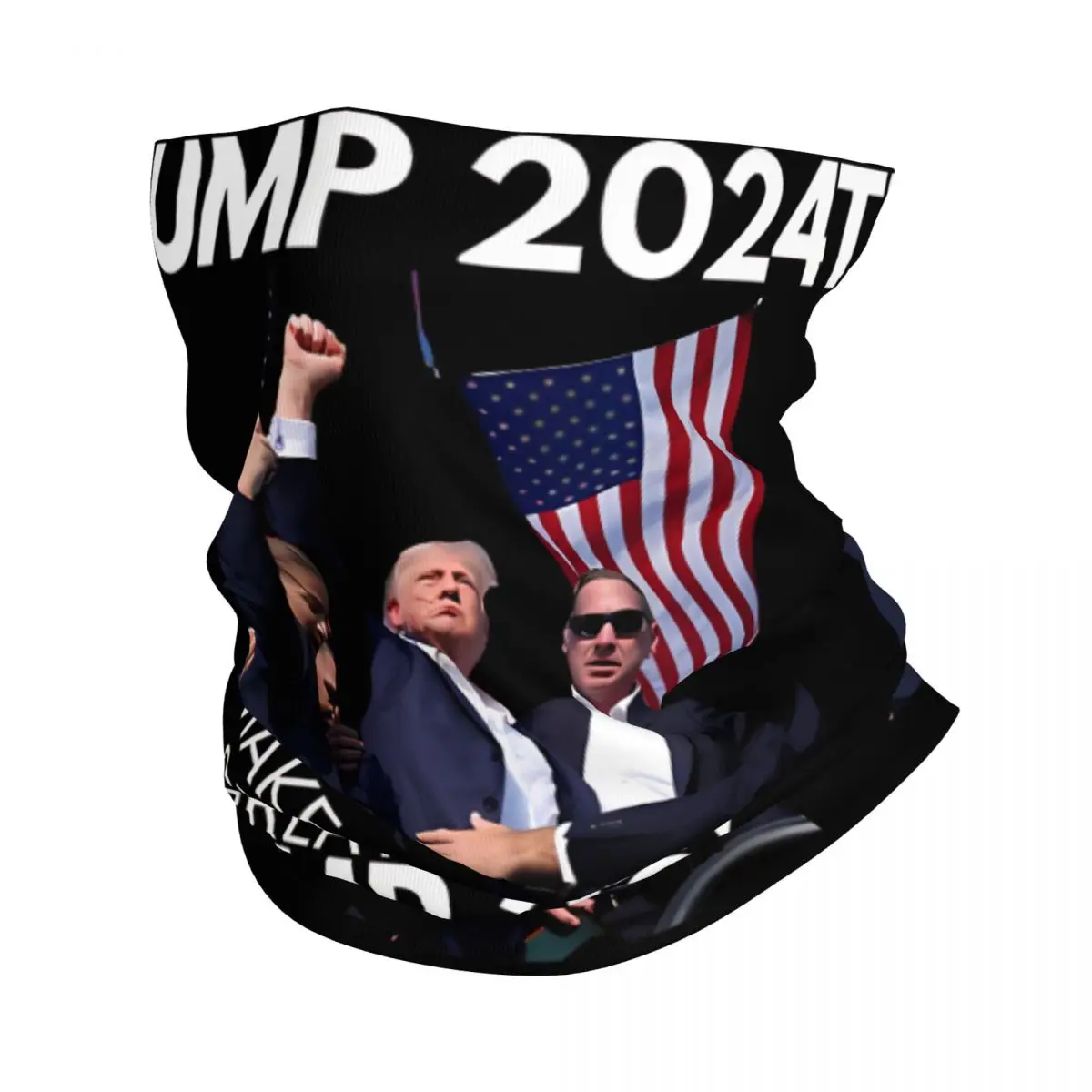 

Trump Assassination Attempt 2024 Bandana Neck Gaiter Printed Motorcycle Motocross Donald Trump Face Scarf Balaclava Hiking