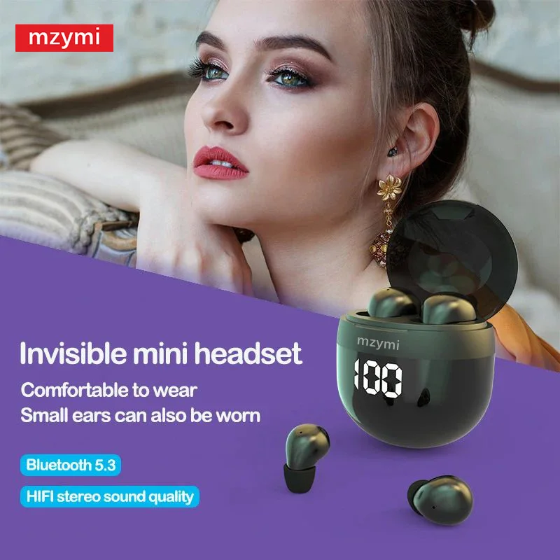 

mzymi Wireless Earbuds In Ear SK18 Bluetooth Earphones Headphones 9D Stereo Sound Earphones Sport LED Display Headset For XIAOMI