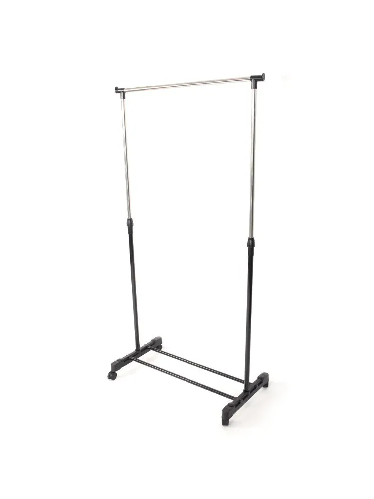 Portable Rolling Heavy Duty Stand Clothes Rack Single Hanging Garment Bar Hanger