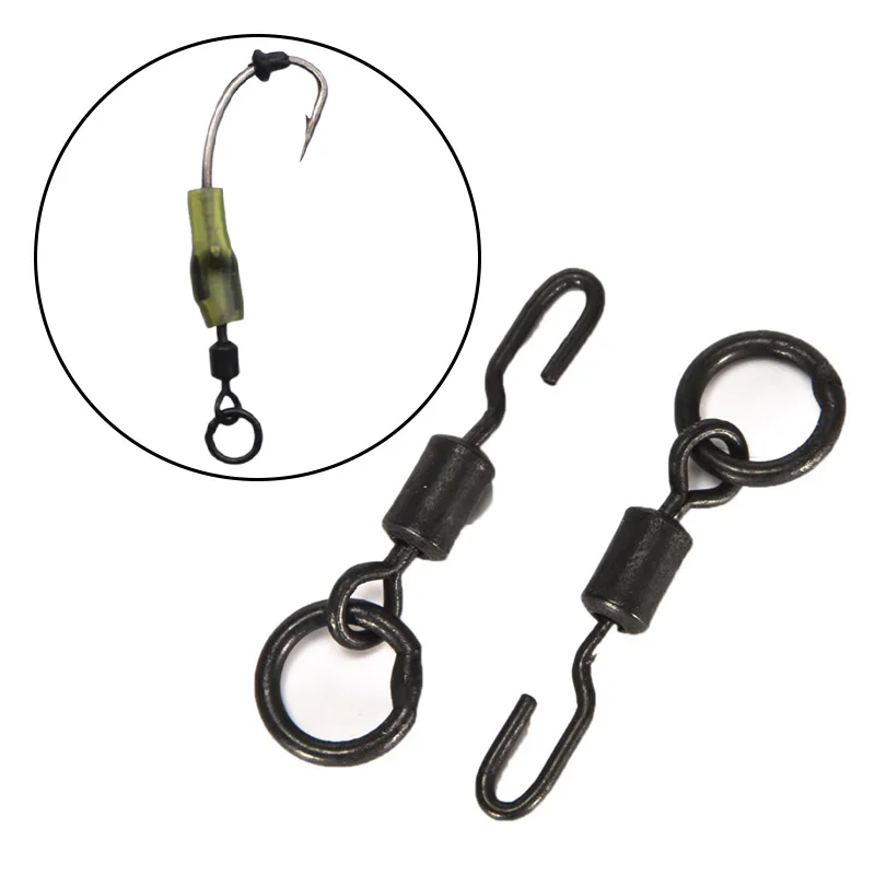 20PCS/Bag European Open Eight-Ring Big Fish Fishing Hook Swivel Connector Accessories Carp Fishing Swivels Snaps with Ring