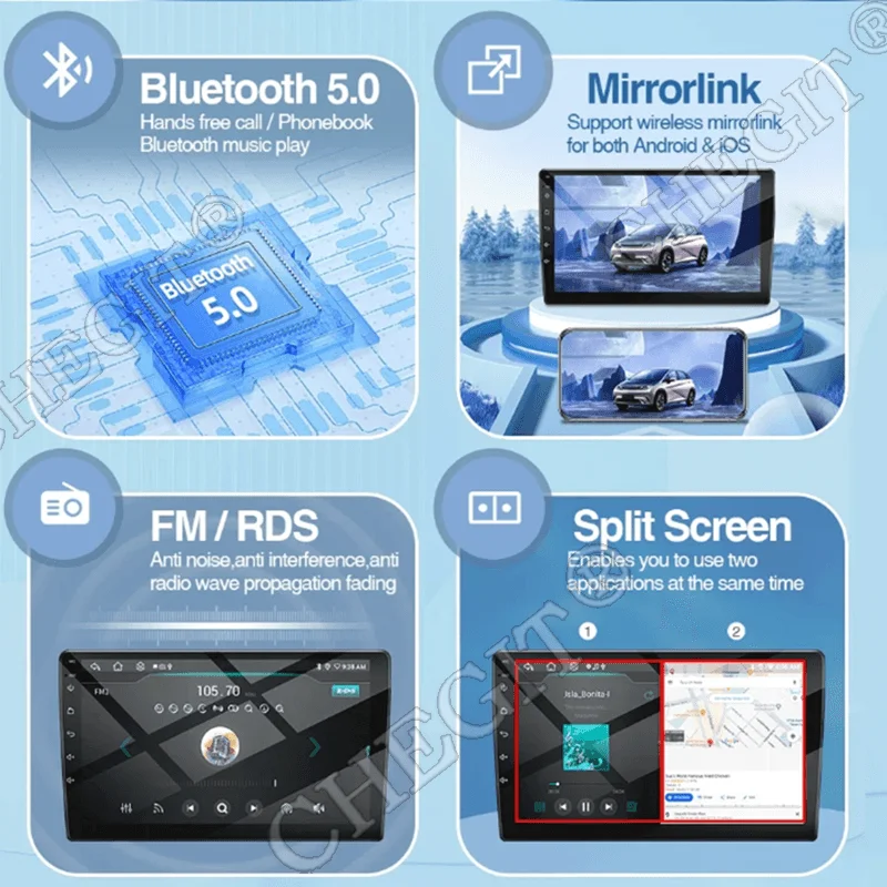 2Din أندرويد 13 7/9/10 ''لاسلكي Carplay راديو عالمي 64G BT راديو السيارة الوسائط المتعددة ستيريو لتويوتا هيونداي كيا فولكس فاجن