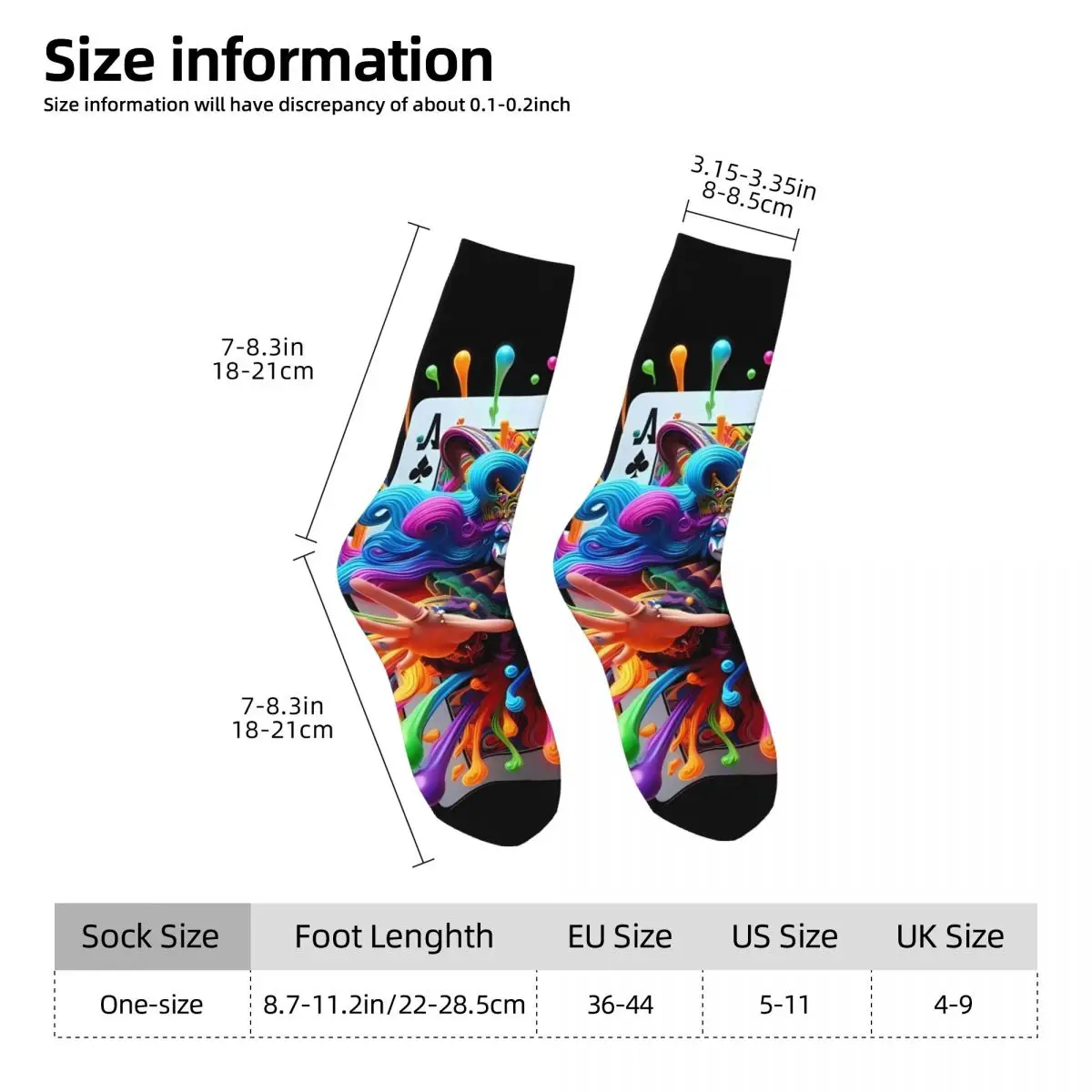 Dice Poker Sock Printed Man Polyester