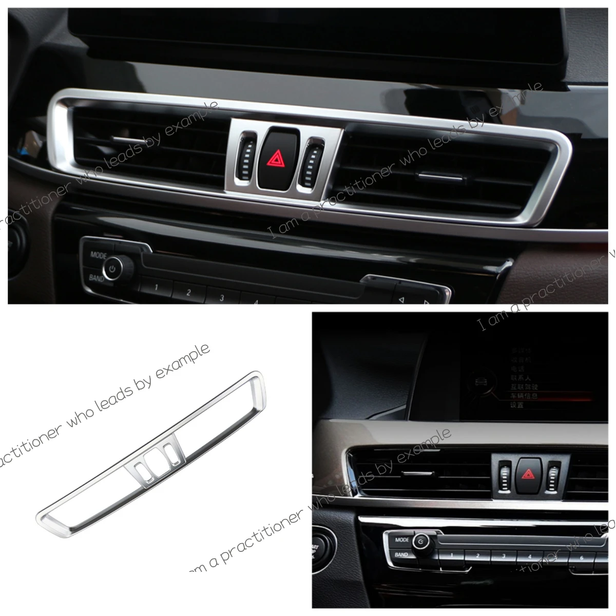 

ABS Car Center Console Air Conditioning AC Outlet Decoration Cover for BMW X1 F48 2016 -2020 Vent Trim Frame Sticker Accessories