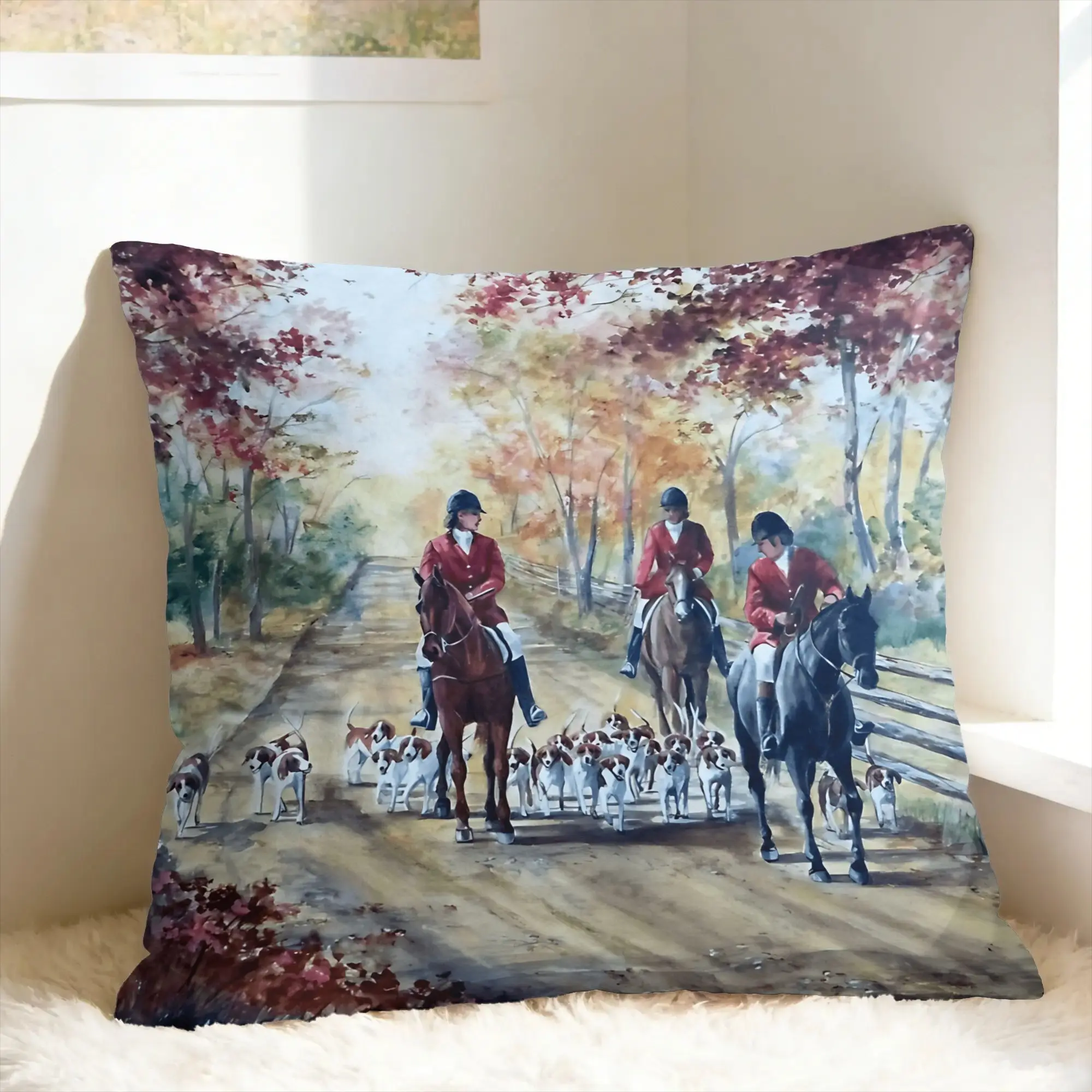 Equestrian Pillow Cover  Print Cushion Cover Funny Pillow Case For Living Room Bed Chair