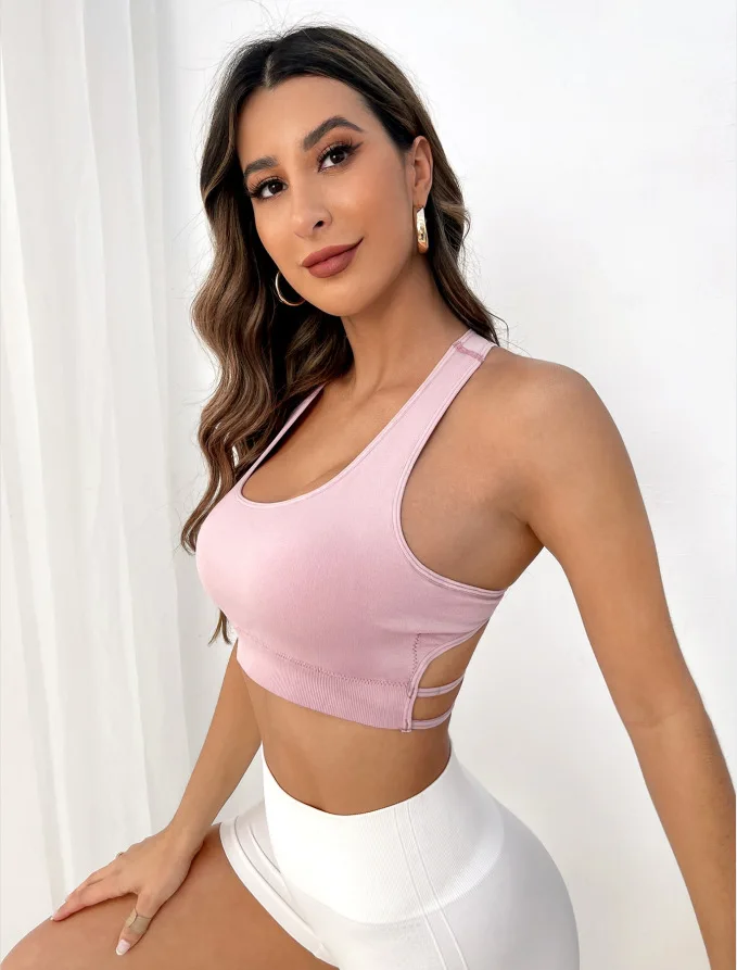 حمالة صدر رياضية قابلة للتنفس للياقة البدنية، حمالة صدر لليوجا بدون خياطة مقاومة للصدمات، حمالة صدر رياضية للنساء، حمالة صدر للتمرين في صالة الألعاب الرياضية #3