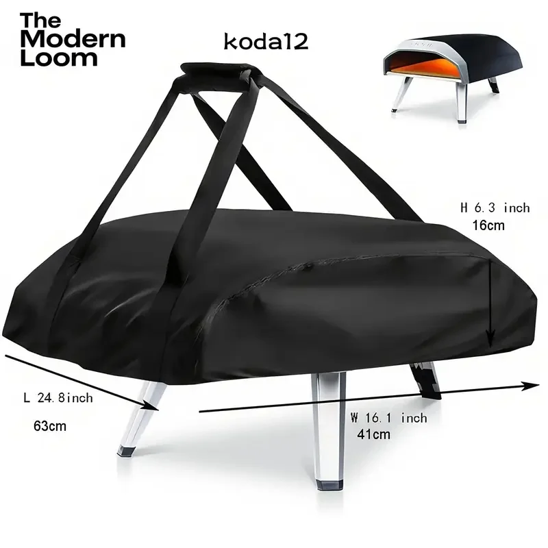 غطاء فرن البيتزا - واقي فرن البيتزا المحمول في الهواء الطلق مع إغلاق برباط قابل للتعديل، إغلاق بسحاب عالي التحمل