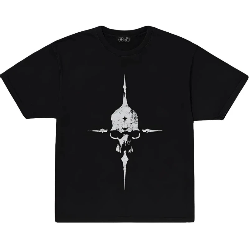 

2024FW High Street Thug Club футболки с принтом креста и черепа для мужчин и женщин повседневная футболка топы футболки уличная одежда