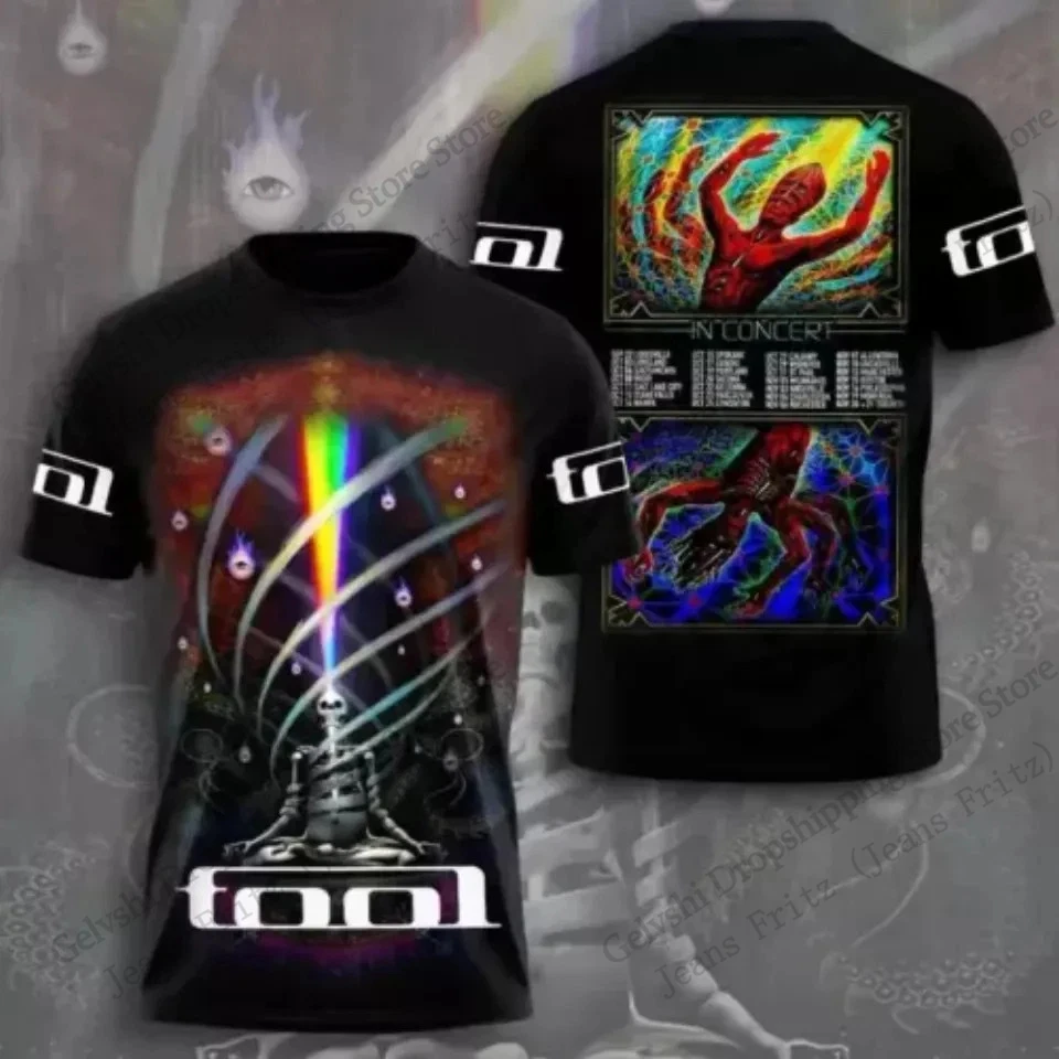 Novelty Rock Tool Tour 3D Print T-shirt Men Women Fashion O-Neck Short Sleeve Tops Tees Street Plus Size Tshirt Men Clothing New