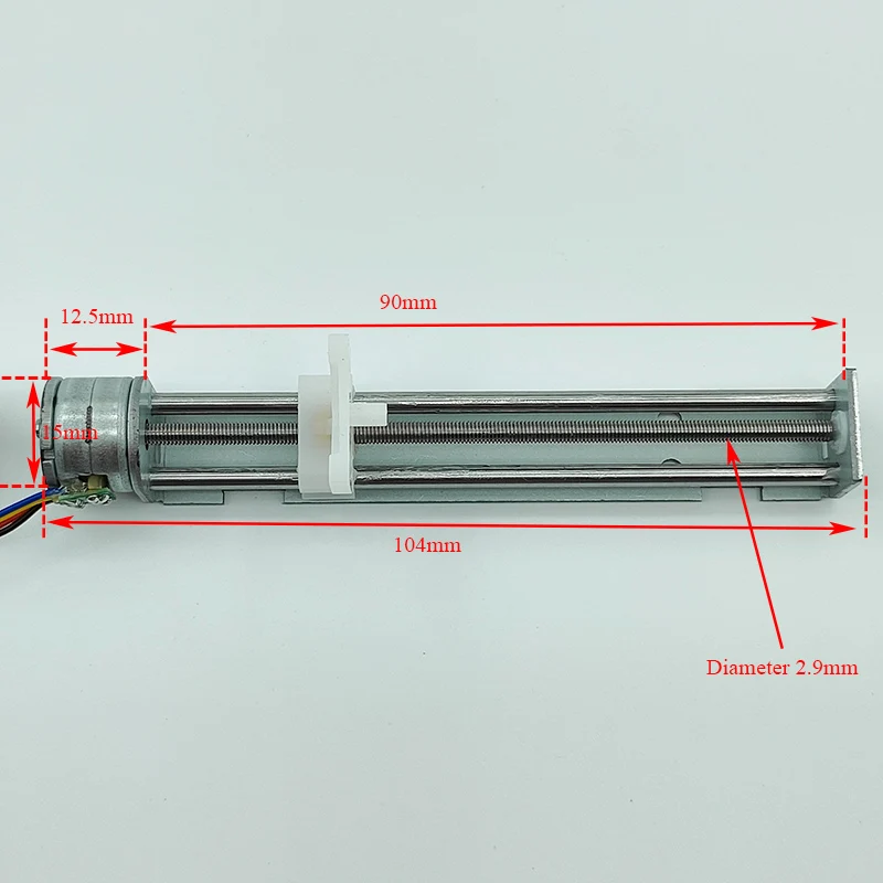 80mm Hub Micro 15mm Linear Schrittmotor DC 5V 6V 2-Phasen 4-Draht Schrittmotor Block Schraube Stange Antrieb DIY Laser 3D Drucker