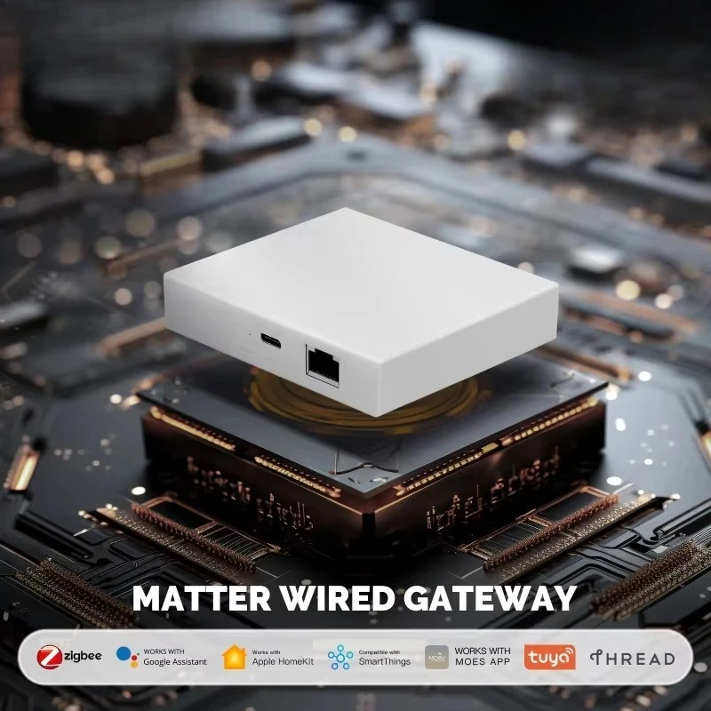 Tuya Zigbee Matter Thread Gateway Smart Home Hub with Voice Control Homekit Smartthings Google Alexa Type-C Power