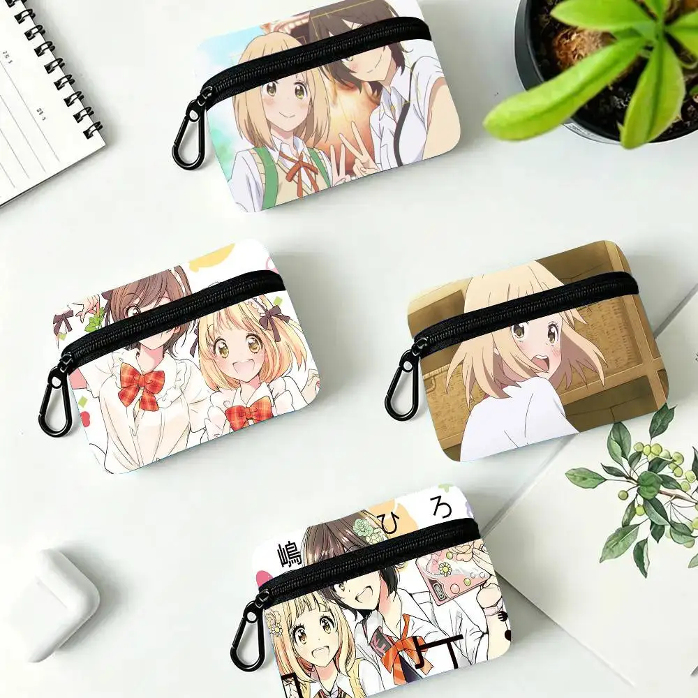 Kase-san And Morning G-Glories Anime Oxford Fabric Wallet With Zipper Hanging Multifunctional Bag For Credit Cards Keys Coins