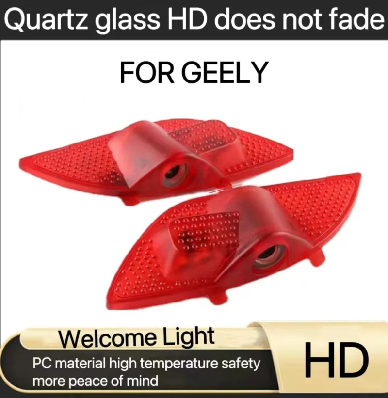 

2PCS Car Logo Wireless Courtesy Car Door Projector LED Shadow Light Lamp Car Accessories for Geely Emgrand Atlas Boyue GL GS NL3