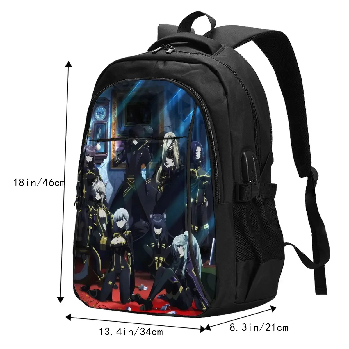 Anime Eminence In Shadow Reise-Laptop-Rucksack, wasserabweisender Business-Laptop-Rucksack mit USB-Ladeanschluss, College-Tasche