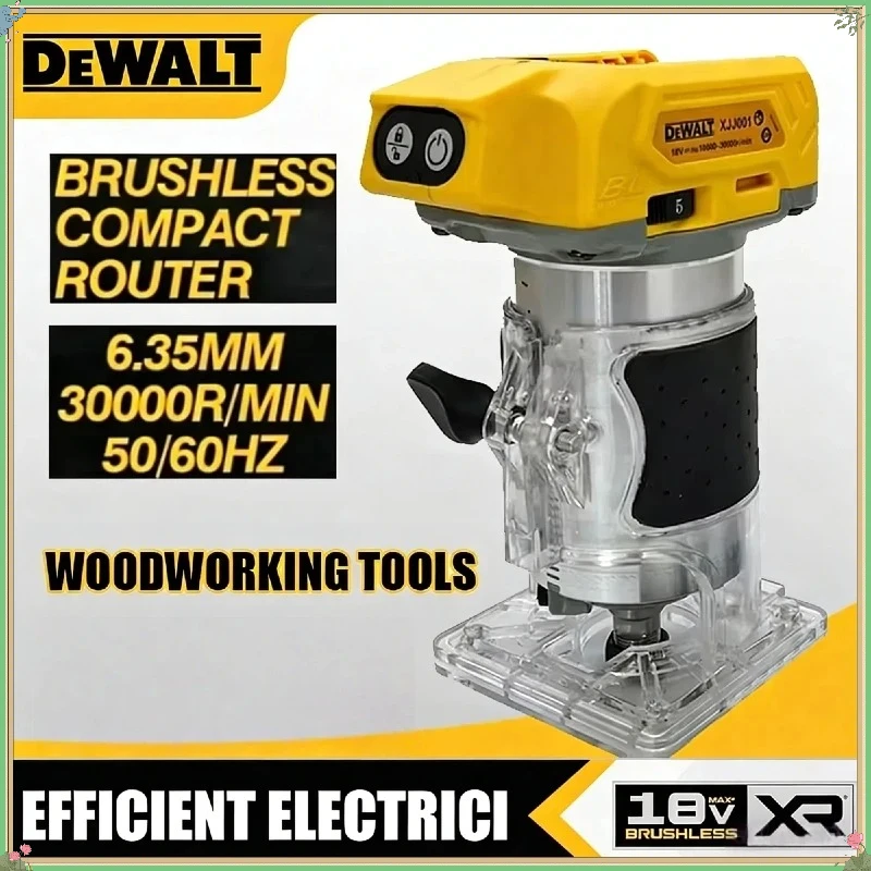 

Беспроводной фрезерный станок Dewalt для обработки дерева, гравировки и нарезки пазов, 30000 об/мин, бесщеточный, электрический триммер
