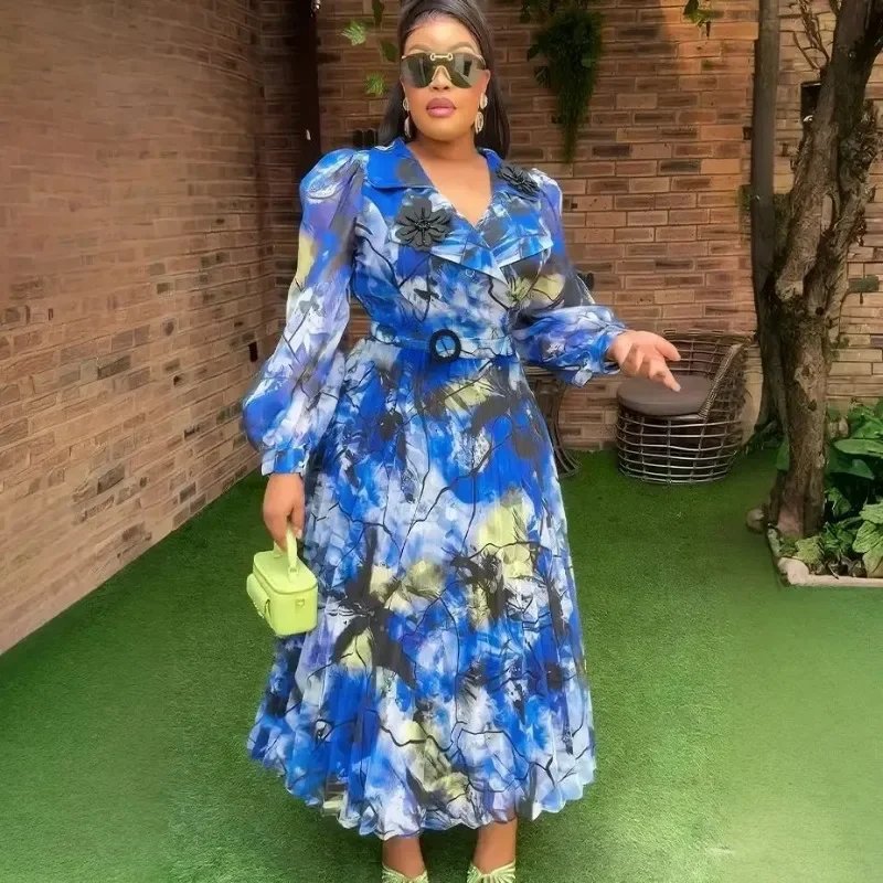 

Элегантные африканские платья для женщин, новинка 2023 года, летняя мода, длинное платье с принтом для свадебной вечеринки, вечернее платье больших размеров, женская одежда