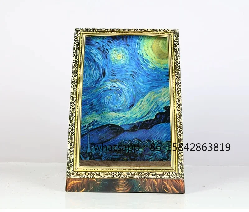 Oil Painting Cat Nest, Retro, Cat Scratching Board, Universal in All Seasons, Grinding Claws, Scratch and Wear Resistance