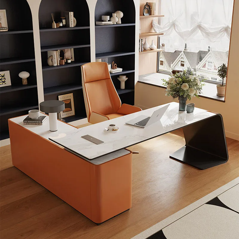 Executive Luxury Office Desk European L Shaped Storage Drawers Computer Desks Supplies Writing Mesa De Escritorio Furnitures