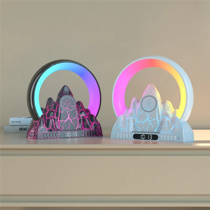 Table Lamp LED Sunrise Ambient Light With Built-In BT Speaker Alarm Clock Wireless Charging Function Support Tuya App-A Durable