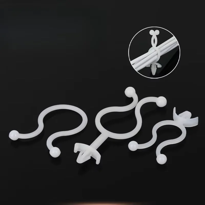 T5~T7225 White Nylon Cable Management Device Twisted Electric Wire Clips Pin Type Round Clip Snap in Bushings