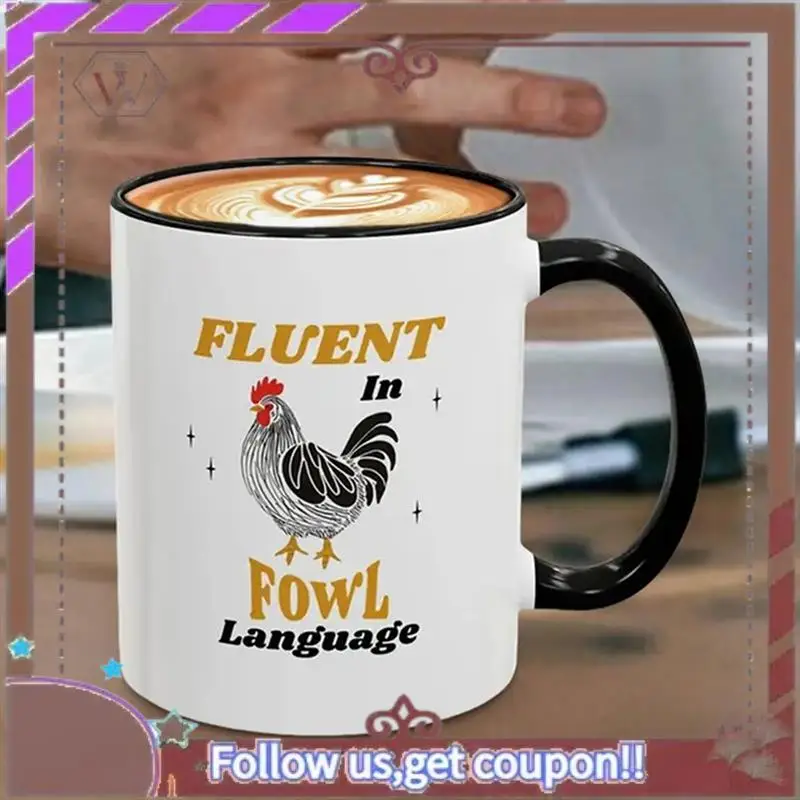 ABBG- كوب قهوة كوب دجاج باتن 11 أونصة أكواب قهوة حديثة للشاي والحليب والكاكاو أكواب قهوة كبيرة للمنزل