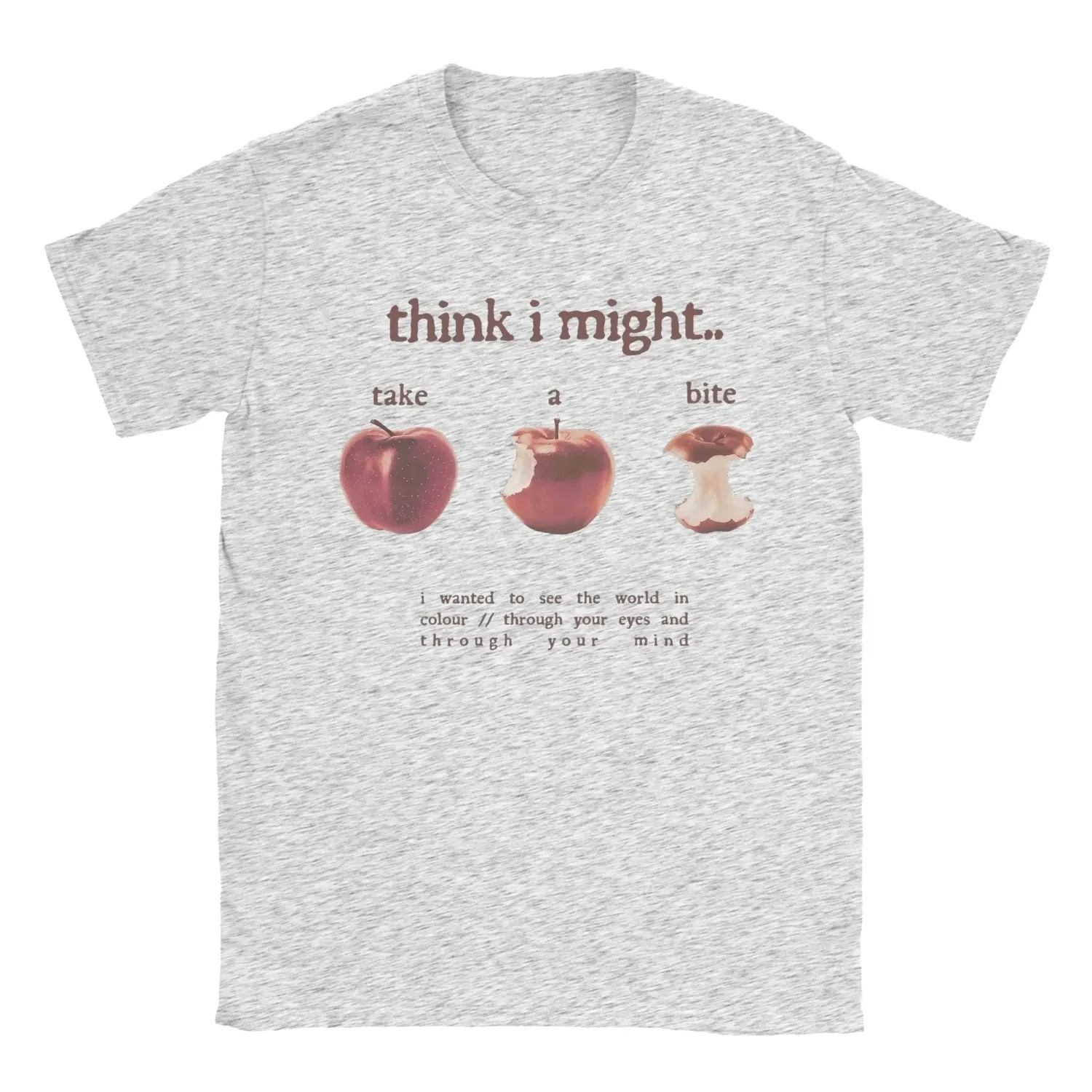 เสื้อยืด Take A Bite เสื้อผ้าแฟชั่นผู้หญิง แขนสั้น คอกลม เสื้อยืดทันสมัย เสื้อยืดลำลอง เสื้อผ้าผู้หญิง