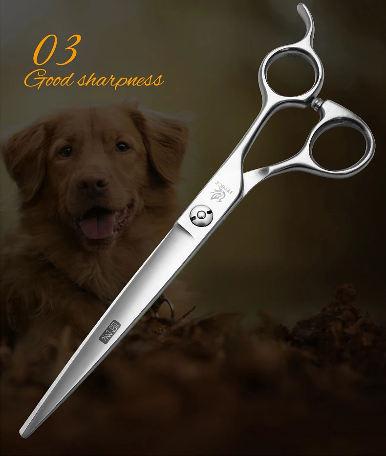 Fenice 7.0 7.5 8.0 Zoll Professionelle Hundeschneideschere Pflegeschere für Hunde Gerade Pflegeschere Tijeras Tesoura – Detail 5