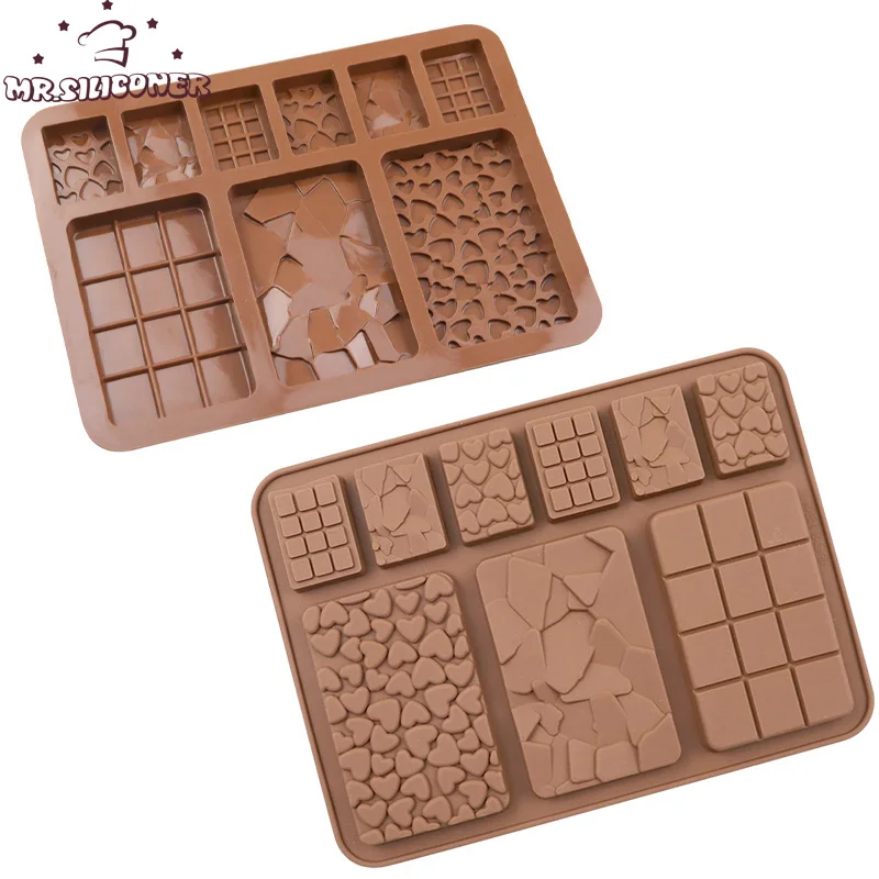 Moldes de Chocolate rotos de grado alimenticio, moldes de barra de proteína y energía de silicona antiadherente