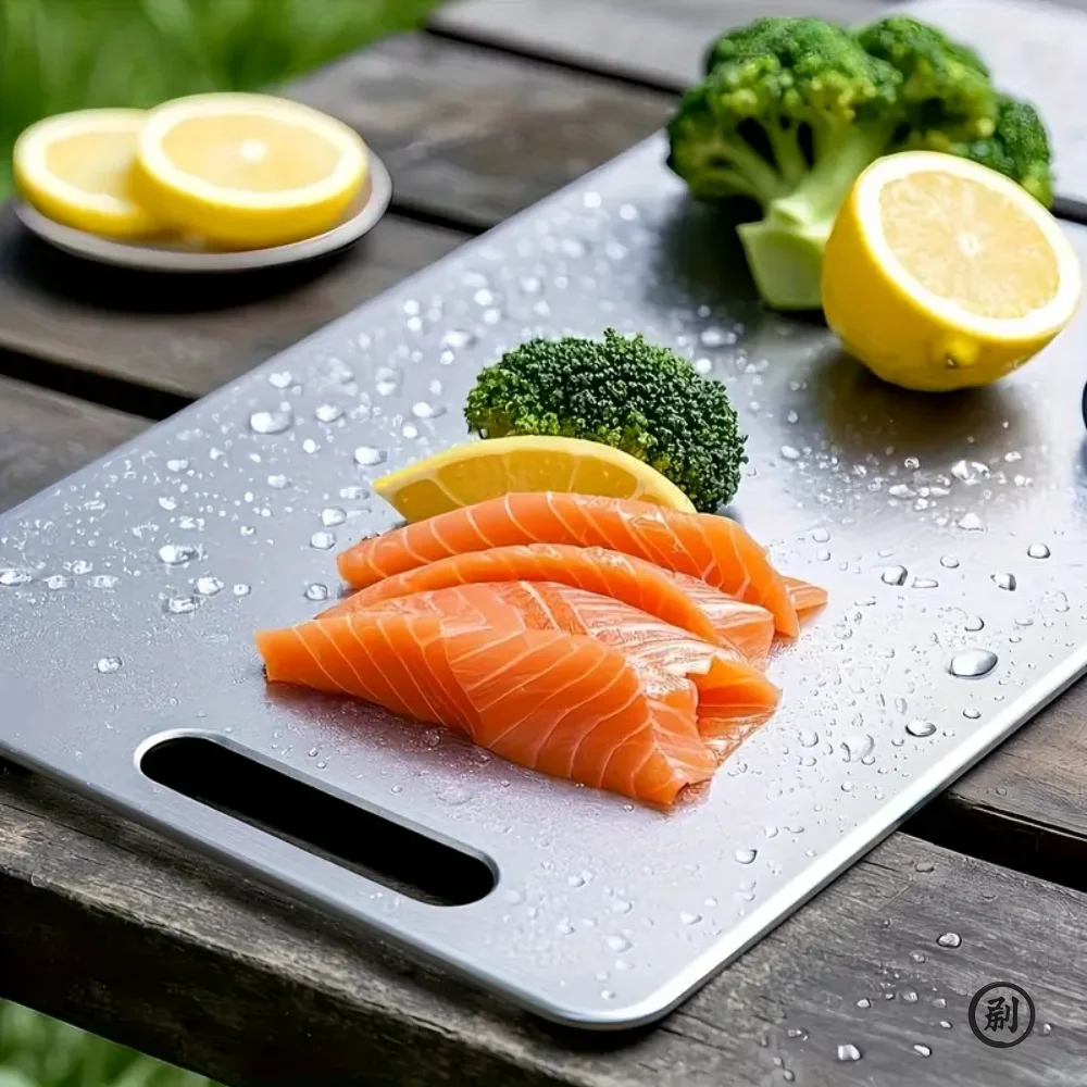 Portable Double Sided Titanium Cutting Board – Food Grade for Kitchen, Chopping Meat & Fruits, Rustproof