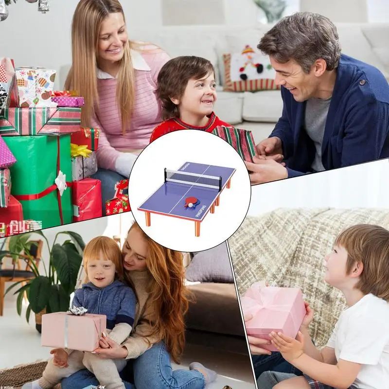 Mesa de Ping Pong pequeña, Mini tenis de mesa con 2 paletas, 1 pelota, mesas de tenis de mesa estables resistentes a la intemperie para niños y adultos, salas de juegos