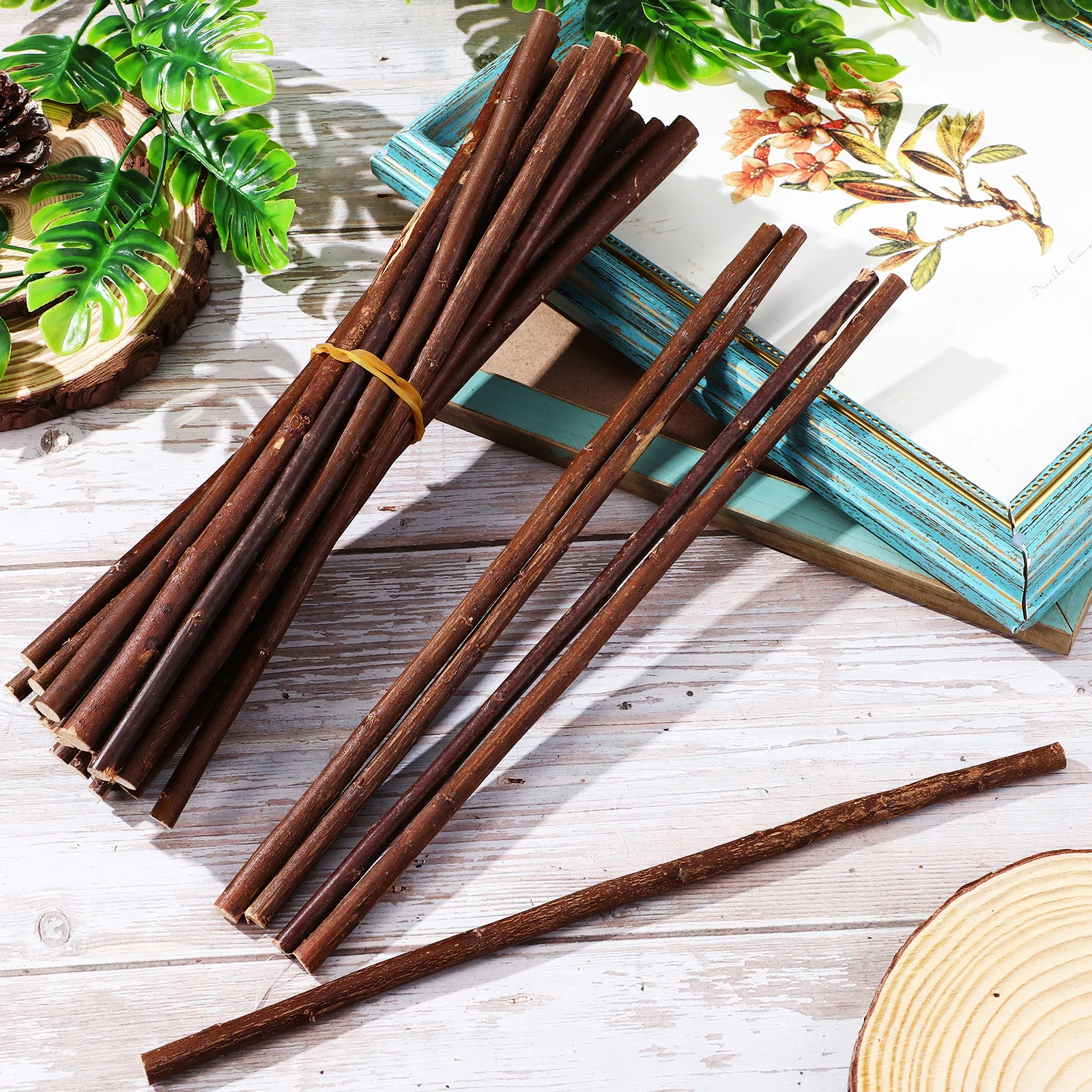 

50pcs Dry Branch Material Natural Wood Sticks for Craft Decor Decorative Twigs Dried Logs Craft Sticks Fireplace Vase