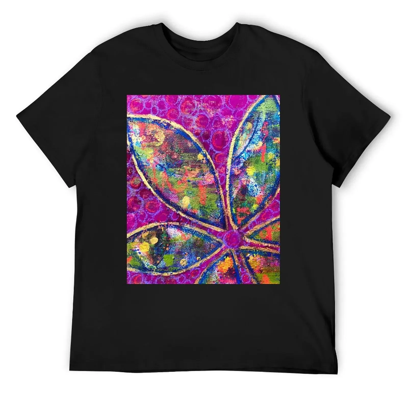 Time to Bloom - an Ahahata Codes infused intuitive painting T-Shirt street wear plus size clothes black t shirts for men