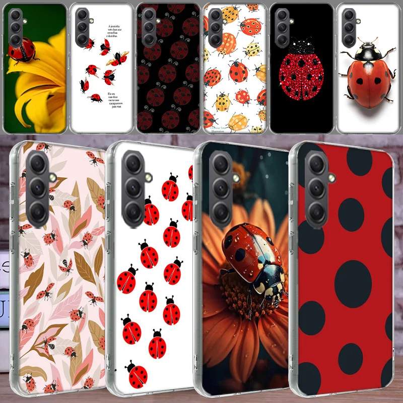 Insect Seven-star ladybug Painted Colourful Case For Phone Samsung Galaxy A12 A22 A32 A52 A52S A13 A23 A33 A53 A14 A24 A34 A54 5