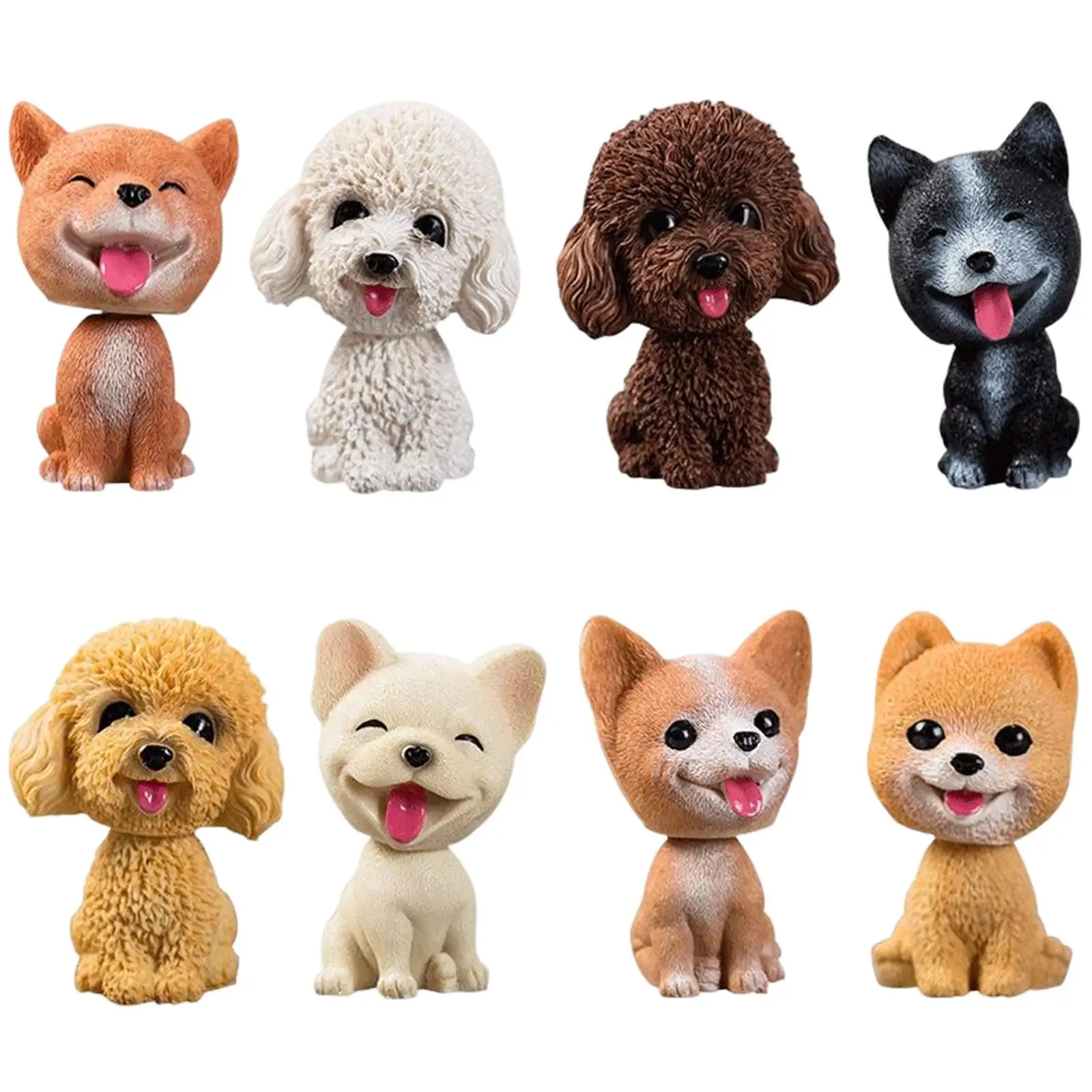 8x Simulation Shaking Head Dog Bobblehead Dog for Office Car Interior Decoration
