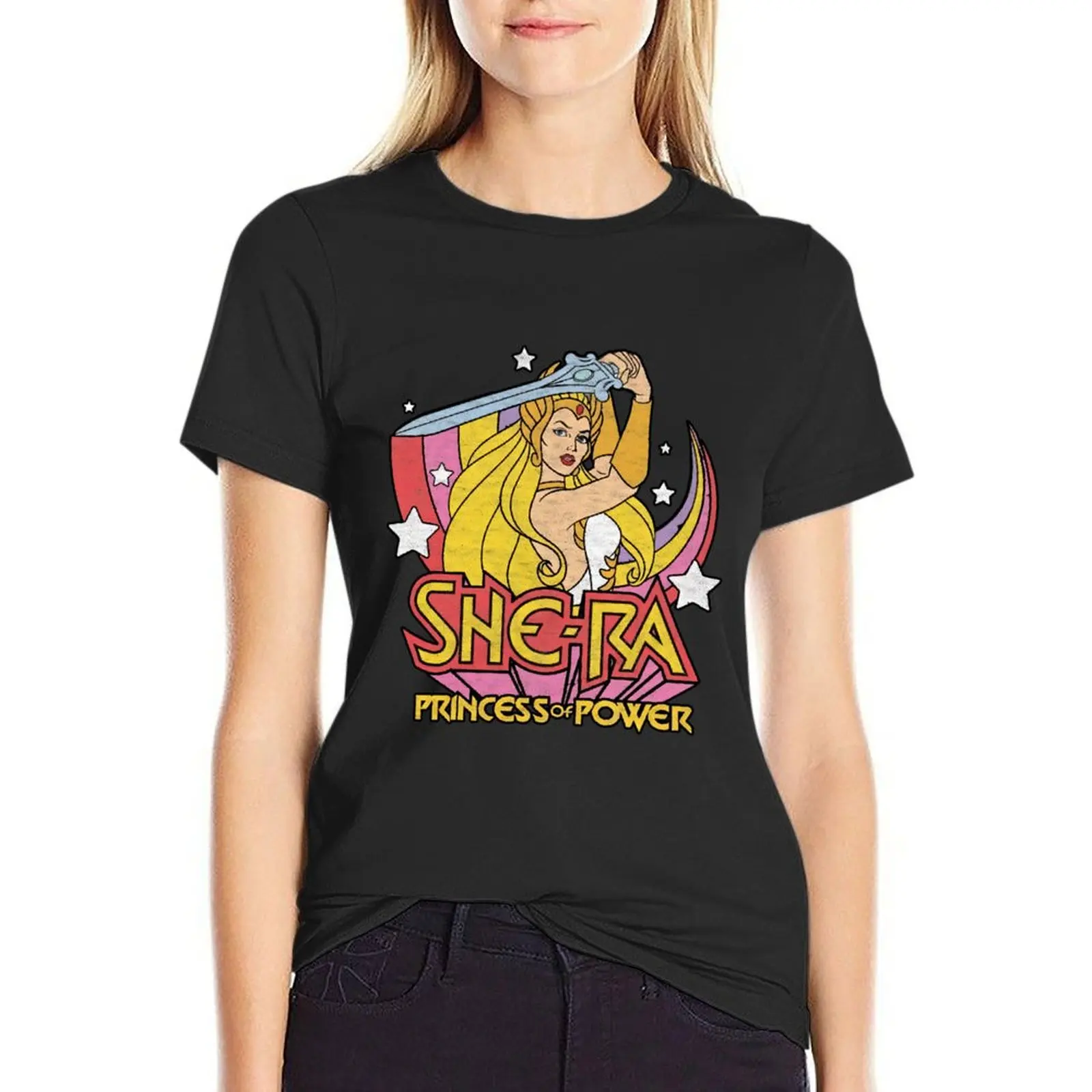 

She-Ra Princess Of Power Rainbow Sword T-Shirt funny female animal prinfor t shirt for Women