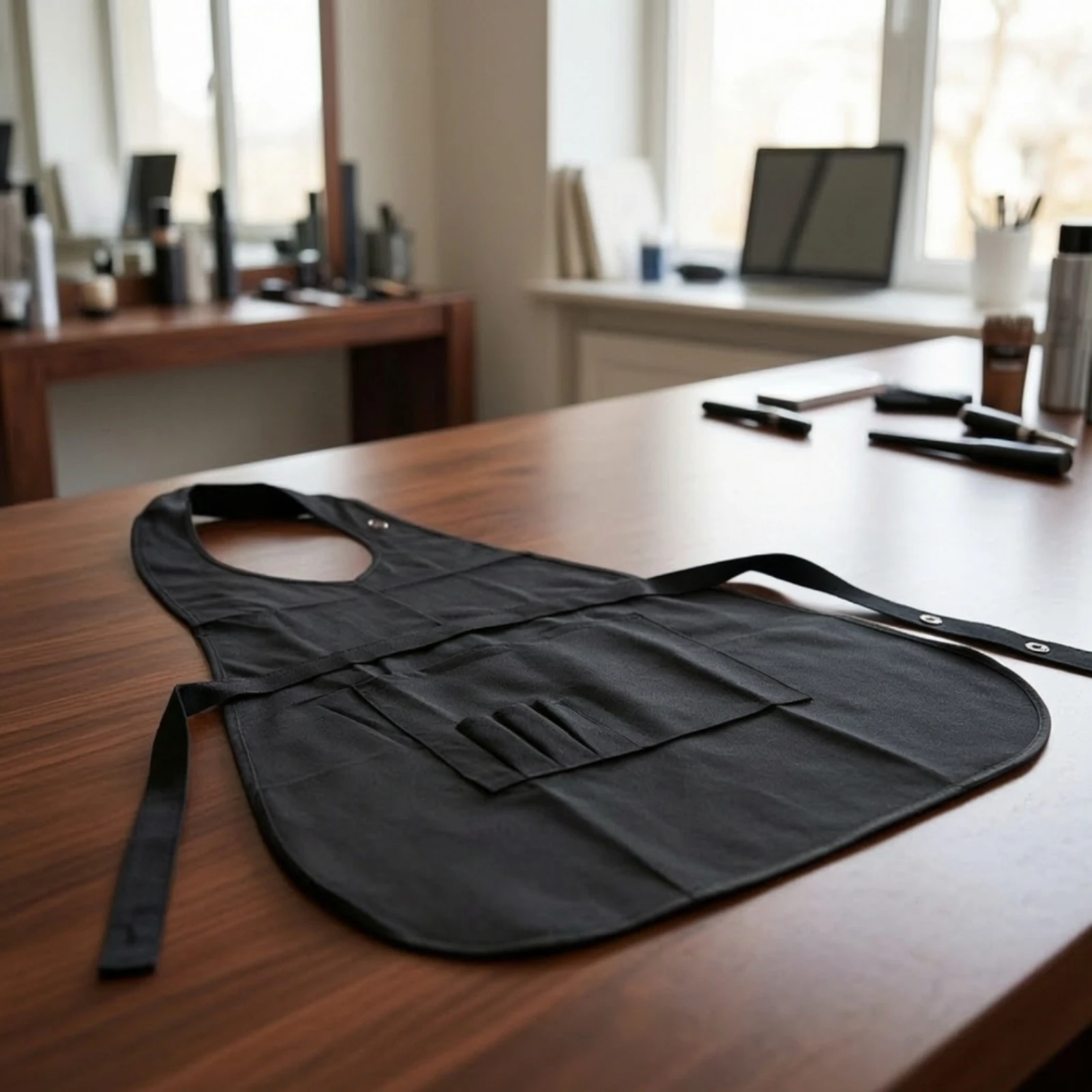 V-Neck Salon Apron Adjustable Stylist Vest with Tool Slots Barber Apron with Pockets Multi-Pocket Sleeveless Vest Professional